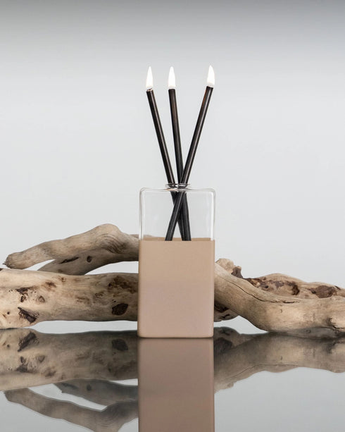 modern everlasting candle, scent-free and clean-burning, in black honemoon <span class='visuallyhidden'>Call, text 323-404-2959 for shopping help.</span>