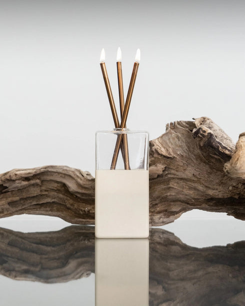 modern everlasting candle, scent-free and clean-burning, in champagne pebble <span class='visuallyhidden'>Call, text 323-404-2959 for shopping help.</span>