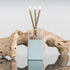 modern everlasting candle, scent-free and clean-burning, in gold, misty blue <span class='visuallyhidden'>Call, text 323-404-2959 for shopping help.</span>