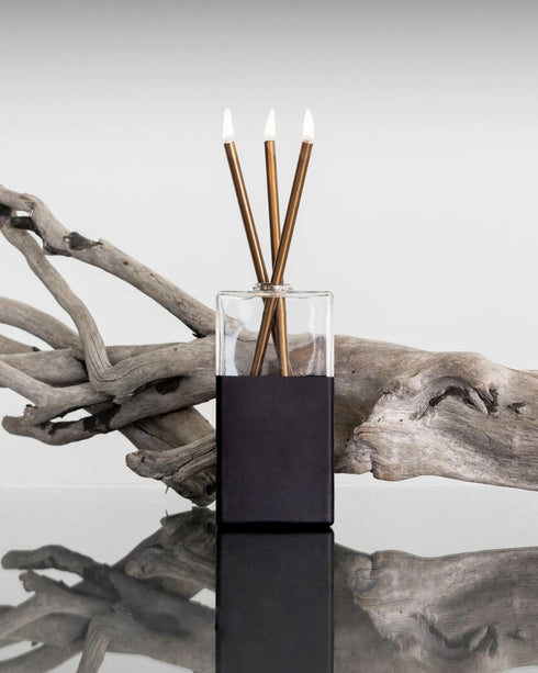 modern everlasting candle, scent-free and clean-burning, in champagne rocky <span class='visuallyhidden'>Call, text 323-404-2959 for shopping help.</span>