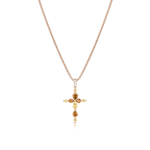 This one-inch tall cross is petite enough to wear every day.<br>We love her heading up neck stacks, as well! <span class='visuallyhidden'>Call or text 323-404-2959 for shopping assistance</span>
