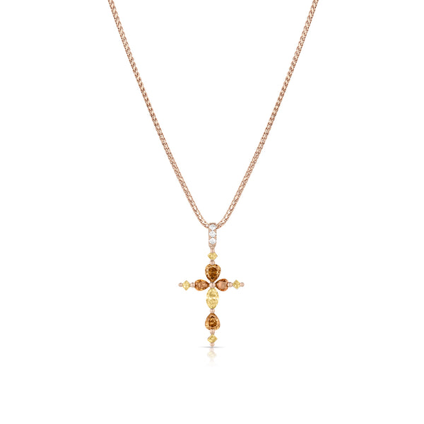 This one-inch tall cross is petite enough to wear every day.<br>We love her heading up neck stacks, as well! <span class='visuallyhidden'>Call or text 323-404-2959 for shopping assistance</span>