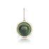 round cabochon enhancer with diamond surround and diamond-faced smooth-back bail, size small, in limited edition green tourmaline and 18k yellow gold <span class='visuallyhidden'>Call, text 323-404-2959 for shopping help.</span>