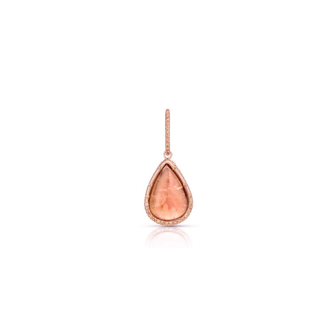one of a kind peach tourmaline teardrop petite enhancer with champagne diamonds<span class='visuallyhidden'>; shop help at 760-978-9297.</span>