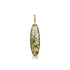 Dominique Cohen rutilated polished quartz enhancer with 18k gold hinged bail<span class='visuallyhidden'>; shop help at 760-978-9297.</span>
