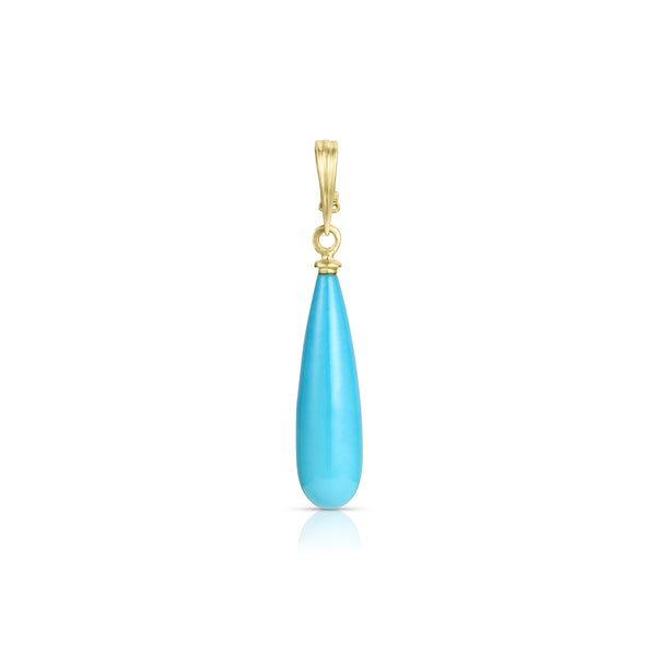 Dominique Cohen flat-back medium teardrop turquoise enhancer with double bail<span class='visuallyhidden'>; shop help at 760-978-9297.</span>