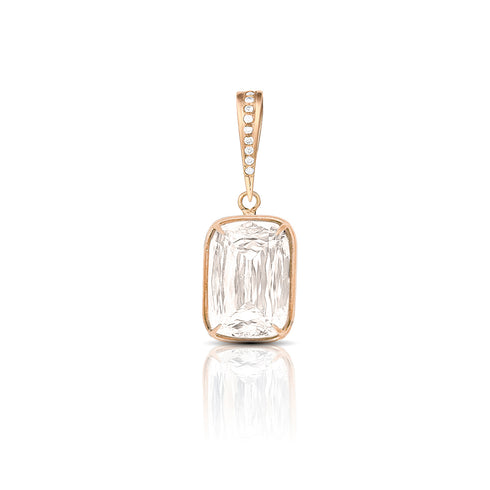 Dominique Cohen three carat ashoka diamond enhancer in 18k rose gold<span class='visuallyhidden'>; shop help at 760-978-9297.</span>