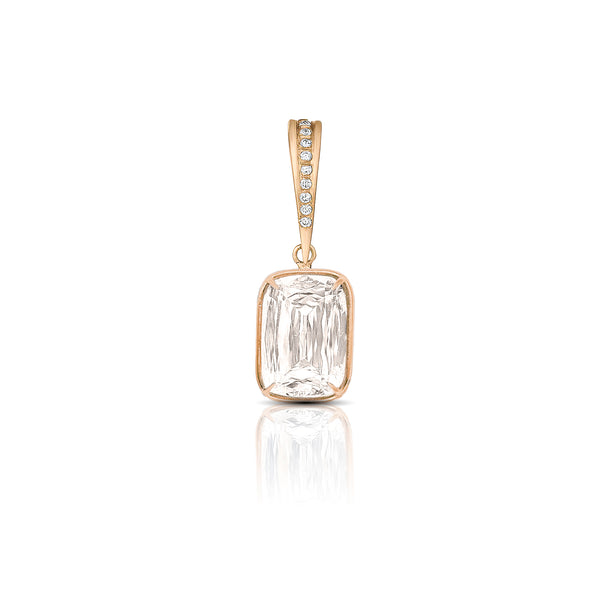 Dominique Cohen three carat ashoka diamond enhancer in 18k rose gold<span class='visuallyhidden'>; shop help at 760-978-9297.</span>