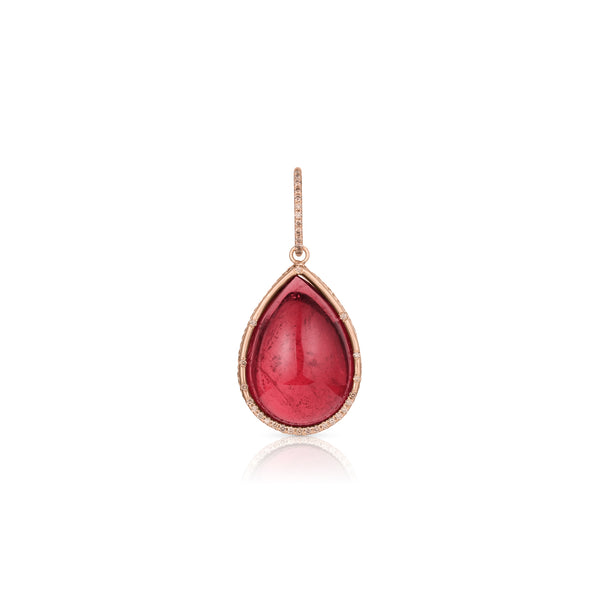 Dominique Cohen pink tourmaline and champagne diamond teardrop enhancer in rose gold<span class='visuallyhidden'>; shop help at 760-978-9297.</span>