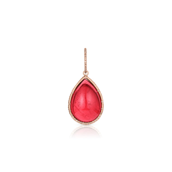 Dominique Cohen pink tourmaline and champagne diamond teardrop enhancer in rose gold<span class='visuallyhidden'>; shop help at 760-978-9297.</span>