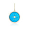 Dominique Cohen round sleeping beauty turquoise and diamond enhancer with emerald + white and yellow diamond detailing<span class='visuallyhidden'>; shop help at 760-978-9297.</span>