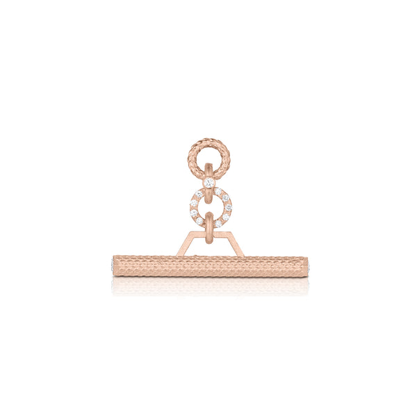 Dominique Cohen 30mm toggle bar enhancer with diamond end caps, in 18k rose gold<span class='visuallyhidden'>; shop help at 760-978-9297.</span>