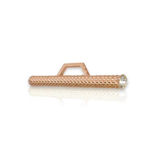 Diamond end-cap view of thenDominique Cohen 30mm toggle bar, in 18k rose gold<span class='visuallyhidden'>; shop help at 760-978-9297.</span>