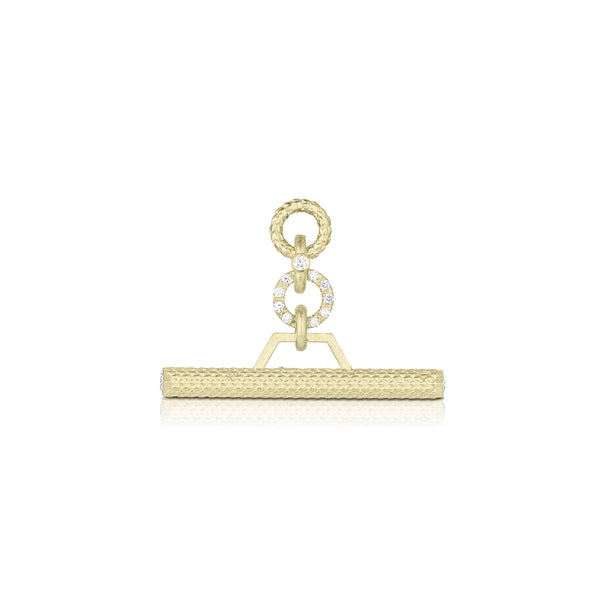 Dominique Cohen 30mm toggle bar enhancer in 18k yellow gold + white diamonds<span class='visuallyhidden'>; shop help at 760-978-9297.</span>