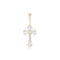 Dominique Cohen limited edition baguette diamond sunburst cross enhancer in yellow gold<span class='visuallyhidden'>Call, text 323-404-2959 for shop help.</span>