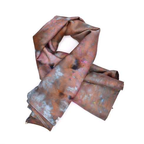 silk hand dyed scarf,<br>32 by 32 inch,<br>double-dyed