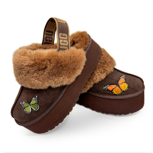 2in platform, in burnt cedar, size 8, with butterfly details <span class='visuallyhidden'>Shop help at 323-404-2959.</span>
