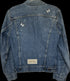 Dominique Cohen up-styled vintage denim jacket, from behind<span class='visuallyhidden'>; shop help at 760-978-9297.</span>