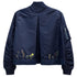 hand-embroidered bomber jacket,<br>in wildflowers on navy (back)<span class='visuallyhidden'>; shop help at 760-978-9297.</span>