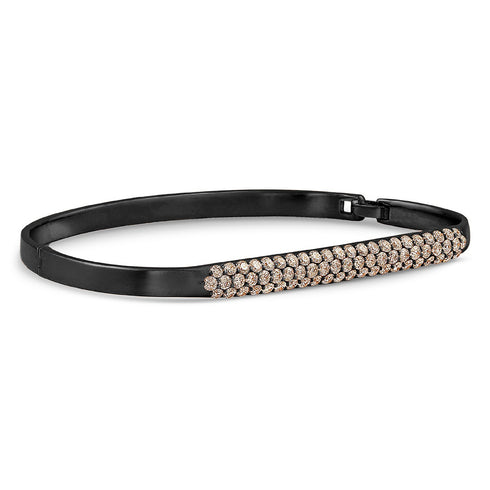 diamond pave custom fitted bangle<br>in 18k black gold with champagne diamonds <span class='visuallyhidden'>Call or text 323-404-2959 if you need shopping assistance.</span>