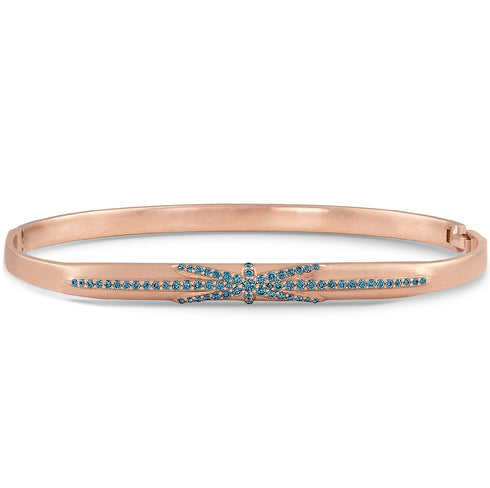 Dominique Cohen blue diamond northstar fitted bangle in 18k rose gold <span class='visuallyhidden'>Call, text 323-404-2959 for shop help.</span>