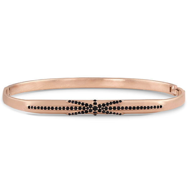 Dominique Cohen black diamond northstar bangle, head-on view <span class='visuallyhidden'>Call, text 323-404-2959 for shop help.</span>