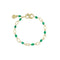 emerald, paperclip chain bracelet, <br>in 18k yellow gold, <br>7.5 inch (adjustable)