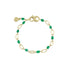 emerald, paperclip chain bracelet, <br>in 18k yellow gold, <br>7.5 inch (adjustable)