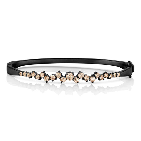 Dominique Cohen champagne diamond constellation huggie bangle in 18K black gold<span class='visuallyhidden'>; shop help at 760-978-9297.</span>