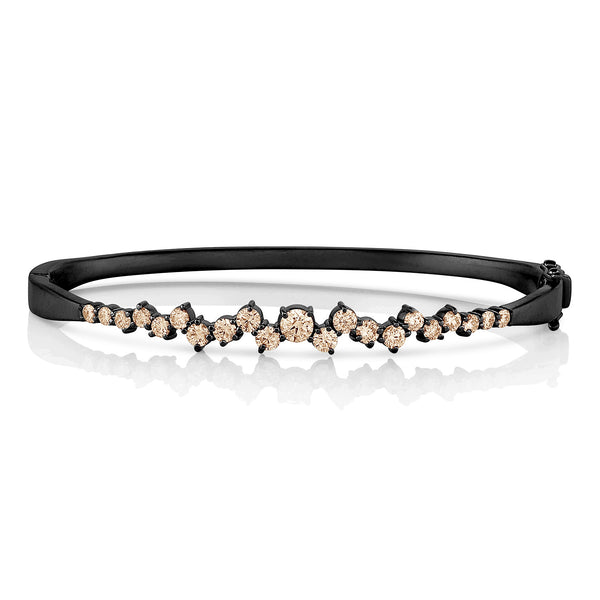 Dominique Cohen champagne diamond constellation huggie bangle in 18K black gold<span class='visuallyhidden'>; shop help at 760-978-9297.</span>