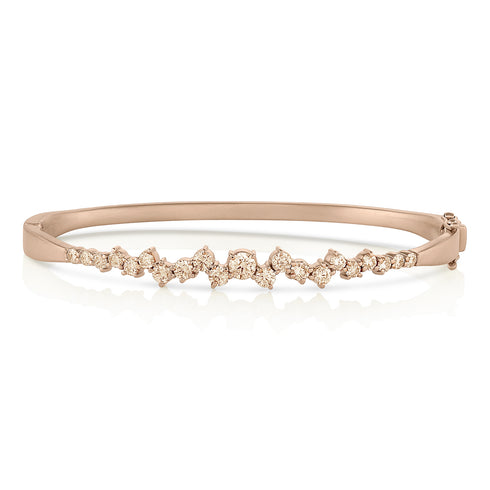 Dominique Cohen champagne diamond constellation huggie bangle in 18K rose gold<span class='visuallyhidden'>; shop help at 760-978-9297.</span>