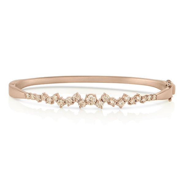 Dominique Cohen champagne diamond constellation huggie bangle in 18K rose gold<span class='visuallyhidden'>; shop help at 760-978-9297.</span>