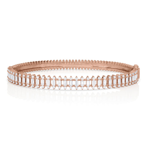 Dominique Cohen diamond icicle bangle in 18k rose gold,<br>head on view <span class='visuallyhidden'>Call, text 323-404-2959 for shopping assistance.</span>