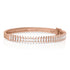 Dominique Cohen diamond icicle bangle in 18K rose gold,<br>angled view showing textural solid portion + box clasp <span class='visuallyhidden'>Call, text 323-404-2959 for shopping assistance.</span>
