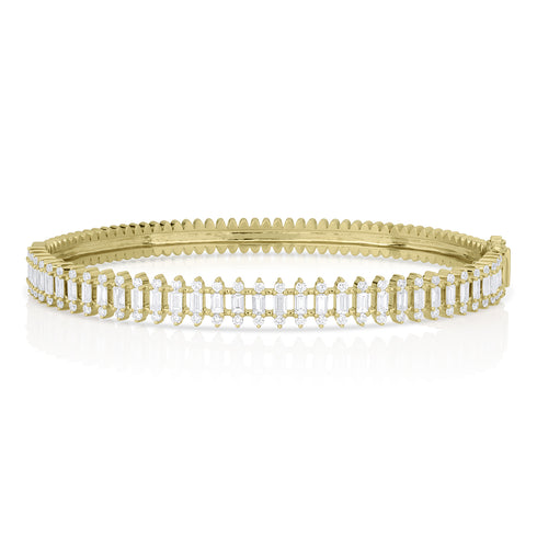 Dominique Cohen diamond icicle bangle in 18K yellow gold,<br>head on view <span class='visuallyhidden'>Call, text 323-404-2959 for shopping assistance.</span>