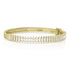 Dominique Cohen diamond icicle bangle in 18k yellow gold,<br>angled view showing textural solid portion + box clasp <span class='visuallyhidden'>Call, text 323-404-2959 for shopping assistance.</span>