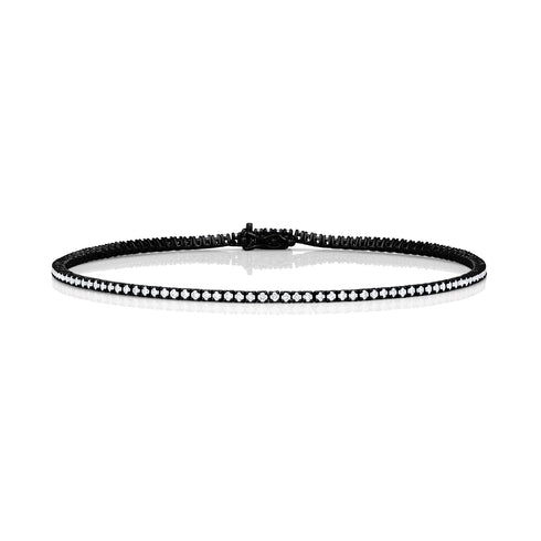 Dominique Cohen petite inline tennis bracelet, in white diamonds and 18k black gold<span class='visuallyhidden'>; shop help at 760-978-9297.</span>