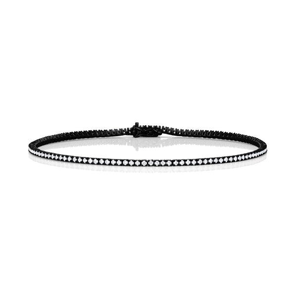 Dominique Cohen petite inline tennis bracelet, in white diamonds and 18k black gold<span class='visuallyhidden'>; shop help at 760-978-9297.</span>