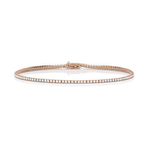 Dominique Cohen delicate diamond tennis bracelet in 18k rose gold<span class='visuallyhidden'>; shop help at 760-978-9297.</span>