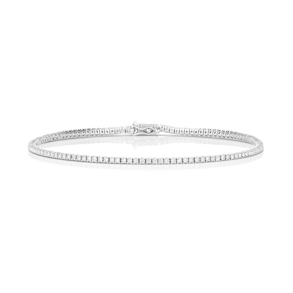 Dominique Cohen petite inline tennis bracelet, in white diamonds and 18k white gold<span class='visuallyhidden'>; shop help at 760-978-9297.</span>