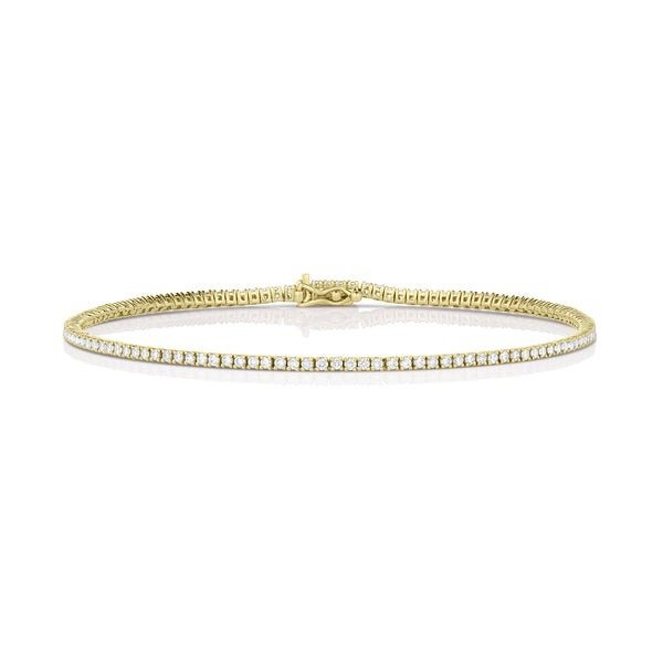 Dominique Cohen petite inline tennis bracelet, in white diamonds and 18k yellow gold<span class='visuallyhidden'>; shop help at 760-978-9297.</span>