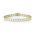 modern yellow gold diamond tennis bracelet<br>with north-south rounded rectangle bezel settings <span class='visuallyhidden'>Text, phone 323-404-2959 for shopping assistance.</span>