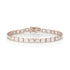 modern rose gold diamond tennis bracelet<br>with east-west horizontal rounded rectangle bezel settings <span class='visuallyhidden'>Text, phone 323-404-2959 for shopping assistance.</span>