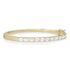 side view of custom-fitted Dominique Cohen emerald cut diamond no-roll bangle <span class='visuallyhidden'>Text, phone 323-404-2959 for shopping assistance.</span>