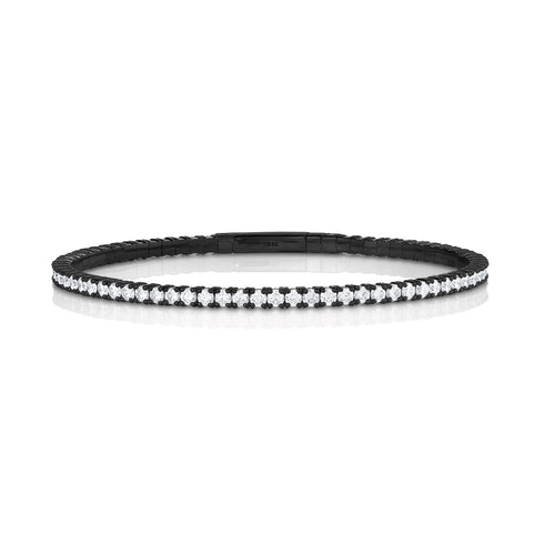 Dominique Cohen inline flexible diamond tennis bangle-bracelet in black gold<span class='visuallyhidden'>; shop help at 760-978-9297.</span>
