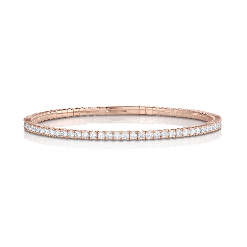 Dominique Cohen inline flexible diamond tennis bangle-bracelet in rose gold<span class='visuallyhidden'>; shop help at 760-978-9297.</span>
