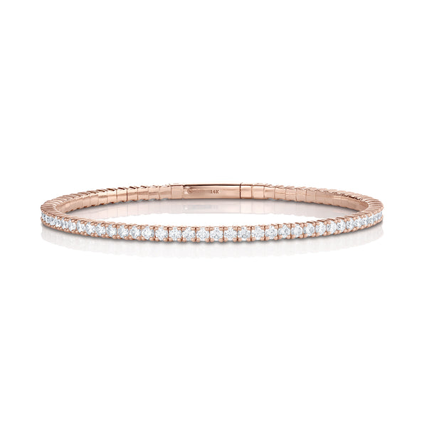 Dominique Cohen inline flexible diamond tennis bangle-bracelet in rose gold<span class='visuallyhidden'>; shop help at 760-978-9297.</span>
