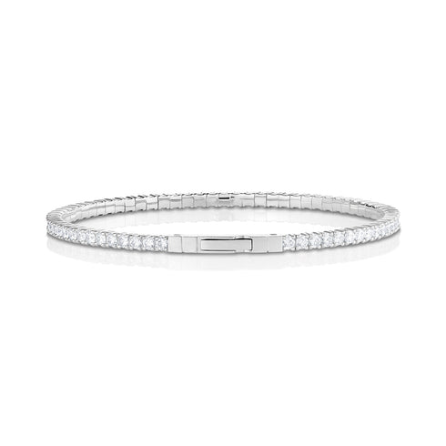 clasp view, Dominique Cohen inline flexible diamond tennis bangle-bracelet<span class='visuallyhidden'>; shop help at 760-978-9297.</span>