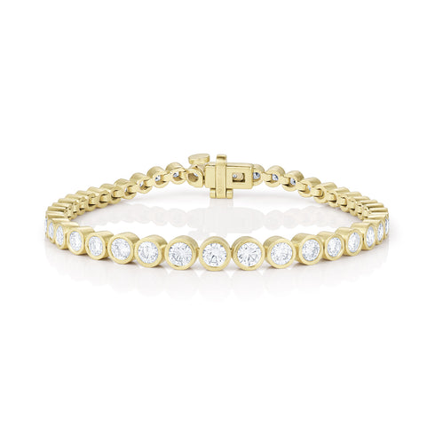 Dominique Cohen tapering round bezels snug-fit diamond bracelet, medio size<span class='visuallyhidden'>; shop help at 760-978-9297.</span>