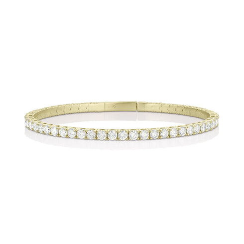 Dominique Cohen 5ct inline flexible diamond tennis bangle-bracelet in yellow gold<span class='visuallyhidden'>; shop help at 760-978-9297.</span>